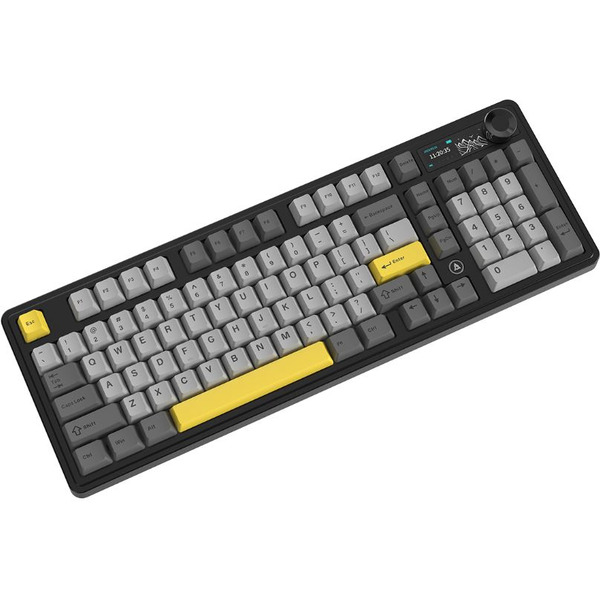 Компьютерная клавиатура AJAZZ AK980 V2 (черно-серая с желтым)