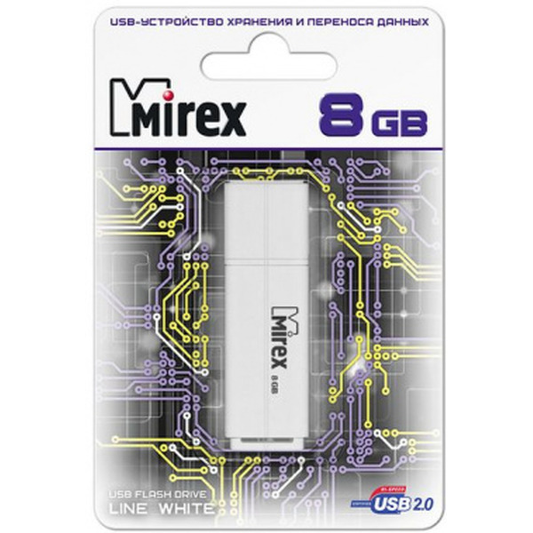 USB Flash MIREX Line White 8GB (13600-FMULWH08)
