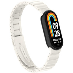 Ремешок Bingo Stainless Strips для XIAOMI Mi Band 8 (слоновая кость)