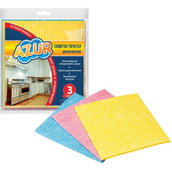 Салфетка губчатая AZUR 024160 3шт. (15х15 см)