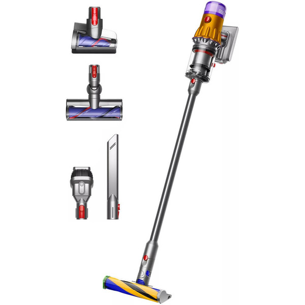 Пылесос вертикальный Dyson V12 Detect Slim Absolute 470521-01 (желтый/никель) + Red Line BS-01 16A