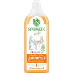 Средство для мытья посуды SYNERGETIC антибактериальное, гипоаллергенное, с ароматом апельсина, 1л (103105)