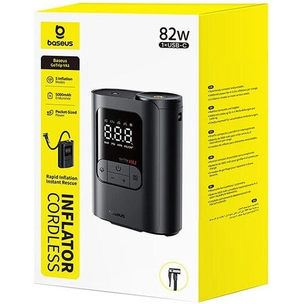 Автомобильный компрессор Baseus GoTrip VA1 Super Mini Wireless Inflator 19-Cylinder Cosmic Black C0119501
