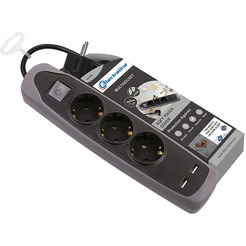 Удлинитель Electraline 62150 (2м, черный/серый)