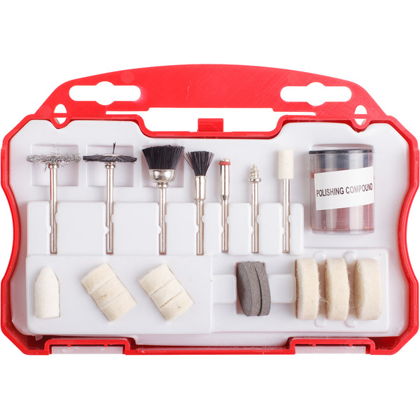 Набор аксессуаров для гравера 20 предметов в боксе для чистки/полировки WORTEX MGK020P11511