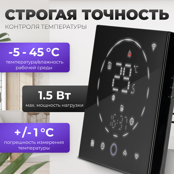 Терморегулятор для климатической техники Sundays Home 241125018 (черный)