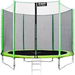 Батут Alpin 8 ft AT-252 outside зеленый (с защитной сеткой и лестницей)