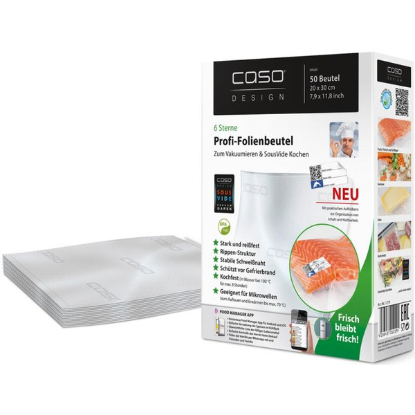 Пакеты для вакуумной упаковки CASO VC 20х30