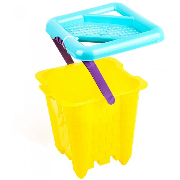 Песочный набор Fancy Baby Ведерко Вежа с ситечком VD03