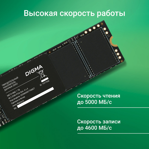 Накопитель SSD Digma DGSM4001TM6ET
