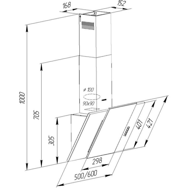Вытяжка PYRAMIDA KZ 60 WH