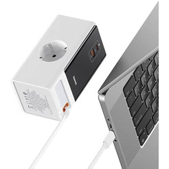 Сетевое зарядное Baseus PowerCombo Digital PowerStrip 2AC+1U+1C+Retractable-C 65W PSLR000602 (белый)