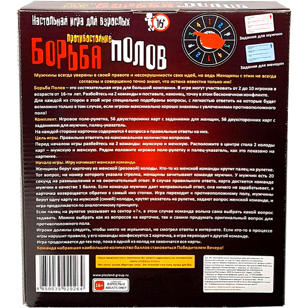 Настольная игра Witty Hooligan Борьба Полов: Женщины против Мужчин WH-1522