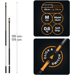 Черенок алюминиевый телескопический Fiskars 1080547 (119-174см)