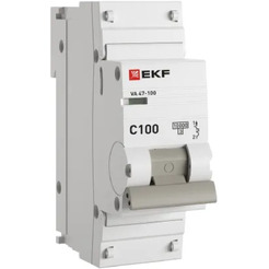 Выключатель автоматический EKF PROxima ВА 47-100 1P 100A (C) 10kA