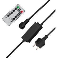 Контроллер с радиопультом для уличных гирлянд NEON-NIGHT 217-204 Сеть и Твинкл, черный