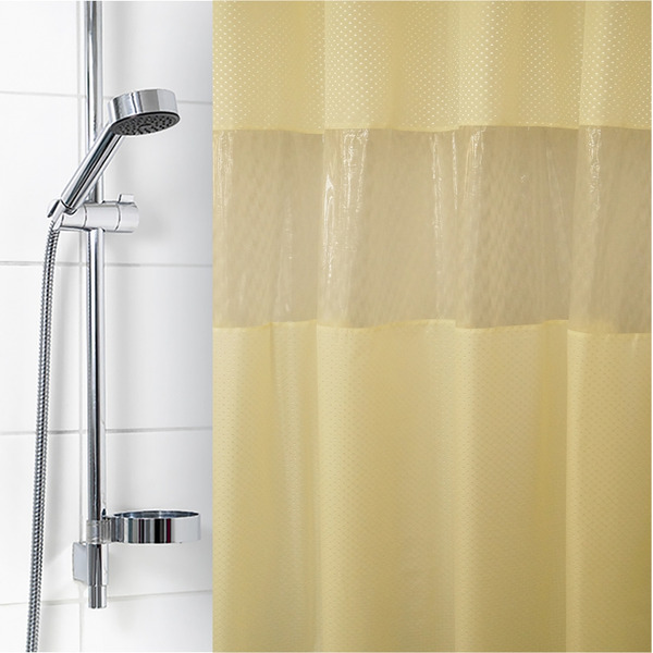 Штора для ванной комнаты Вилина Престиж 7062 (слоновая кость)