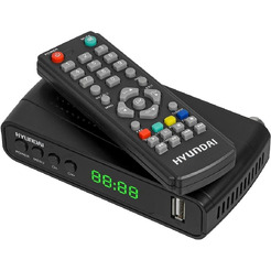 Ресивер DVB-T2 Hyundai H-DVB520 + WiFi-адаптер черный H-DVB520WA
