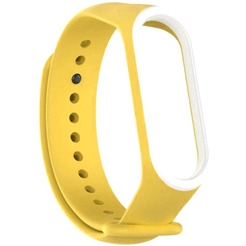 Ремешок Bingo Double для Xiaomi Mi Band 3/4 Желтый с белым