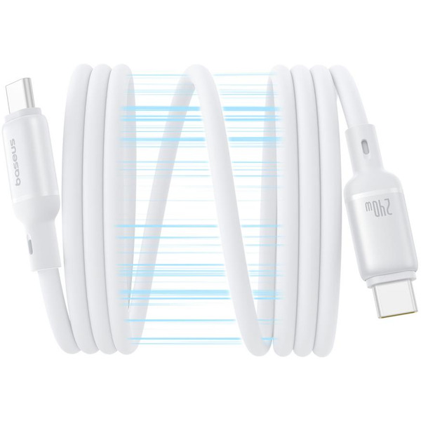 Кабель Baseus PicoGo Magnetic Liquid Silicone Fast Charging Cable USB-C to USB-C (1м, белый)