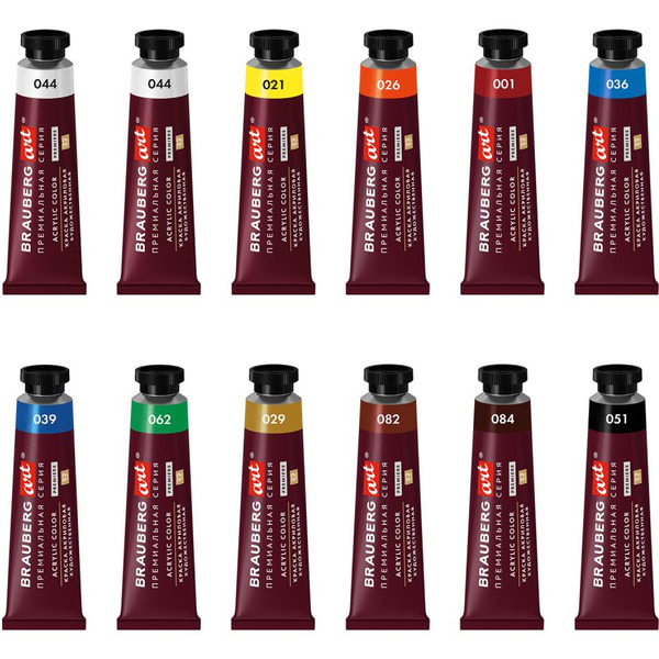 Краски акриловые художественные BRAUBERG ART PREMIERE 191781