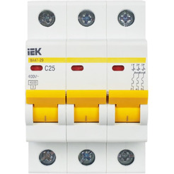 Выключатель автоматический IEK ВА47-29 25А 3Р 4,5кА С MVA20-3-025-C