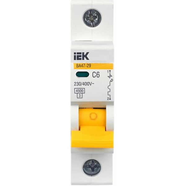 Выключатель автоматический IEK ВА 47-29 6А 1P 4.5кА С MVA20-1-006-C