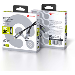 Кабель ATOMIC SparkX USB Type-C - Lightning PD 30W 30.418 (1.2 м, черный)