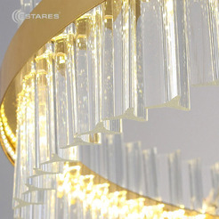 Подвесная люстра Estares Sofia 100W R-APP-500x1000-Gold/Clear-220-IP20_Ч