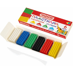 Пластилин классический "Веселая такса" 6 цв. ПИФАГОР 106674