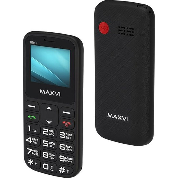 Кнопочный телефон Maxvi B100i (черный)