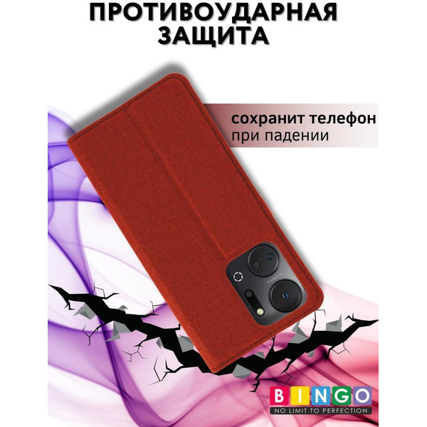 Чехол-книга BINGO Book для HONOR X7a/X7a Plus красный