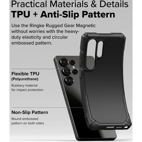 Чехол Ringke RUGGED GEAR MAGNETIC для Galaxy S25 Ultra BLACK