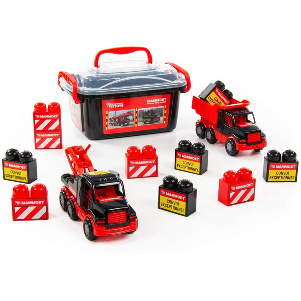 Автомобиль-самосвал Полесье 57143 215-01 MAMMOET+ автомобиль-эвакуатор + конструктор (10 элементов)