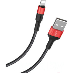 Кабель Hoco X26 USB Type-A - Lightning (1 м, черный/красный)