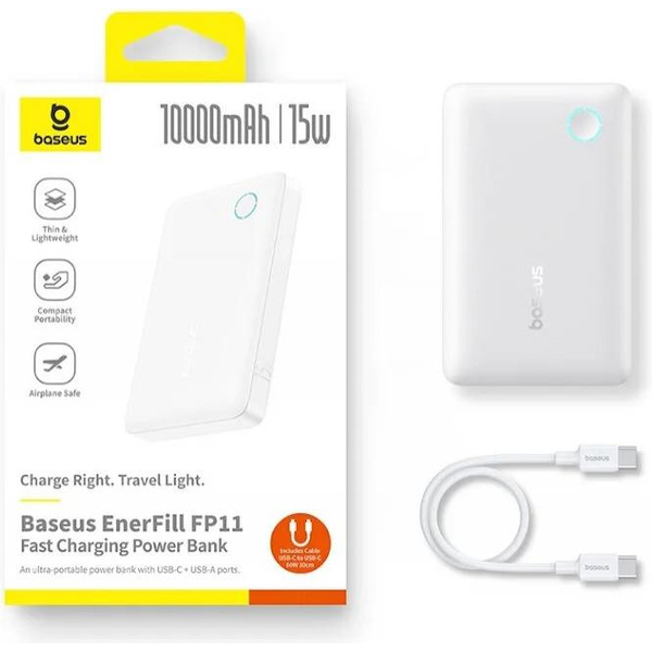 Внешний аккумулятор Baseus EnerFill FP11 P1008210C213-00 10000mAh 15W (белый)