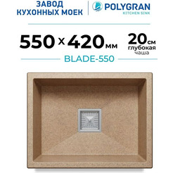 Кухонная мойка POLYGRAN Blade 550 Песочный №302 72685302