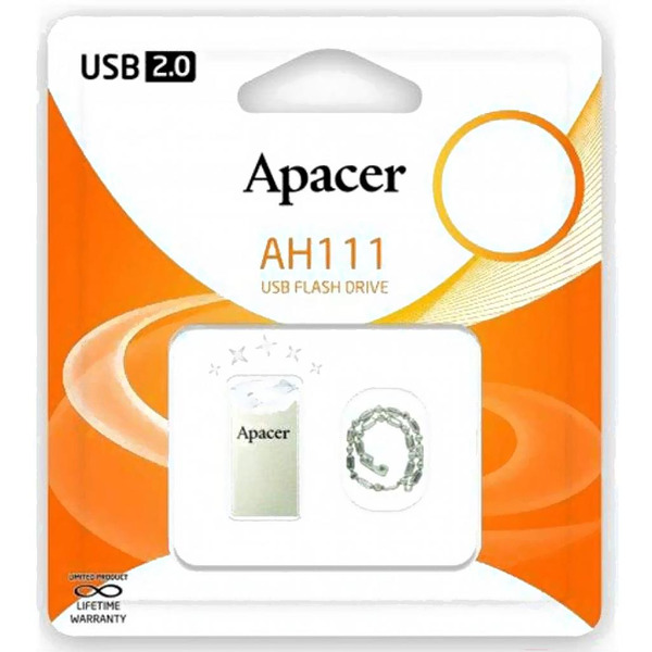 USB Flash Apacer AH111 64GB AP64GAH111CR-1 (белый/серебристый)