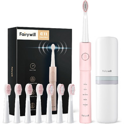 Электрическая зубная щетка Fairywill E11 (розовый, 8 насадок + чехол)