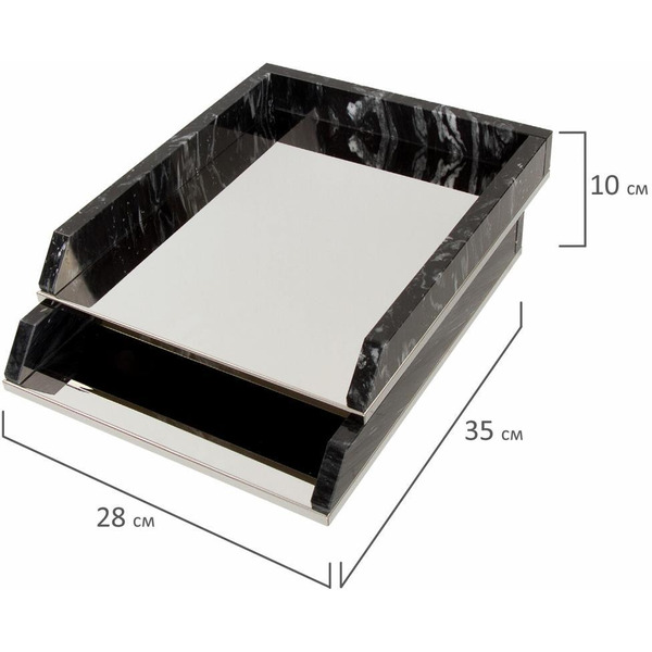 Набор настольный GALANT 231192 (8 предметов, черный мрамор/серебристые металл. детали)