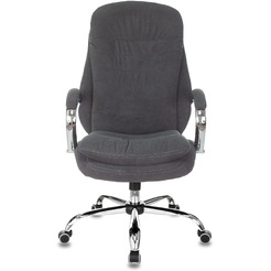 Кресло для руководителя Бюрократ T-9950SL Fabric ткань, серый, крестов. Хром