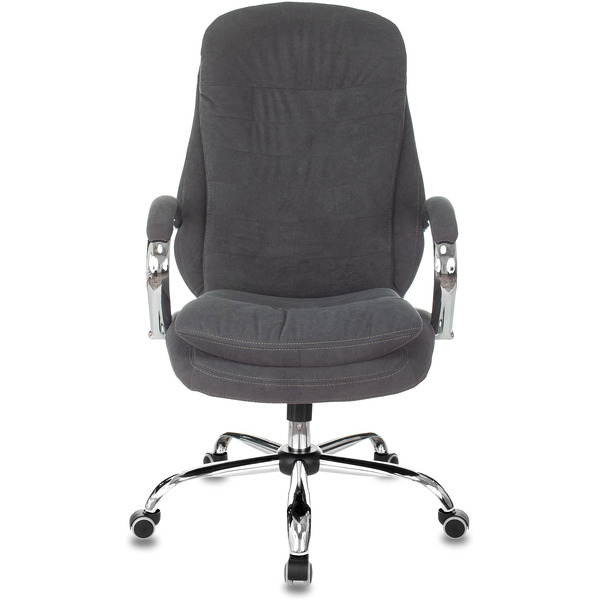 Кресло для руководителя Бюрократ T-9950SL Fabric ткань, серый, крестов. Хром