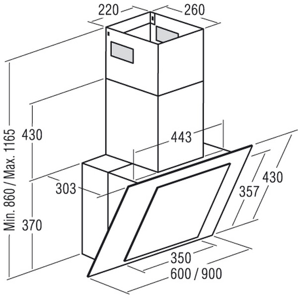 Вытяжка САТА CERES 900XGBK