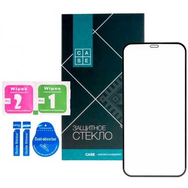 Защитное стекло CASE 3D для Apple iPhone 12 / 12 Pro (черный глянец)