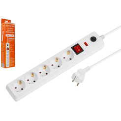 Фильтр сетевой Юпитер JP8501-02 5м, 5 роз. (белый)