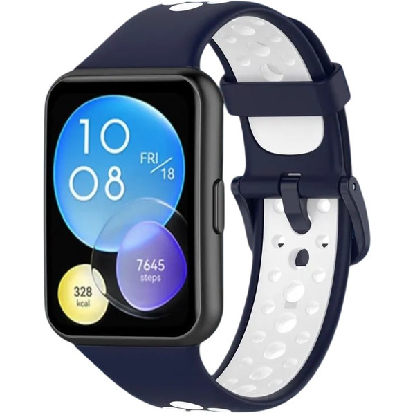 Ремешок Bingo Sport для HUAWEI Watch FIT 2 Classic/Active/Elegant (синий с белым)