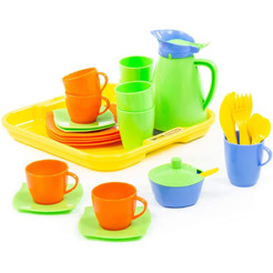 Набор детской посуды Полесье "Алиса" с подносом на 4 персоны