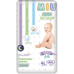 Трусики-подгузники MIU Premium Natural 4L Maxi (44 шт)