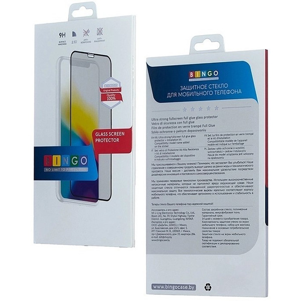 Защитное стекло Bingo Full Silkprint для REALME 9i Черное