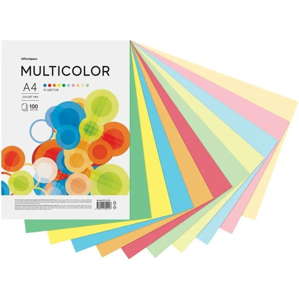 Бумага цветная OfficeSpace MC_62241